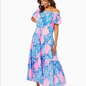 LILY PULITZER Dezi Off Shoulder Maxi Dress L